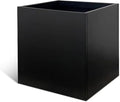 Galvanized Steel Planter Box Black Metal Planter 16Inch Square Indoor Outdoor Planters Cube Steel Heavy Duty Powder Coating Modern Commercial Residential for Patio, Yard, Garden