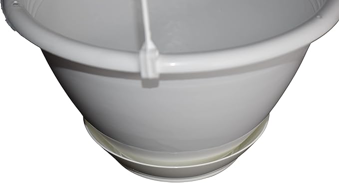 8'' White Plastic Hanging Basket with Saucer by Koba (5)