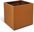 Corten Steel Planter Box Metal Planters Square Outdoor Steel Planter Cube Rustic Flower Pot 16 Inch for Commercial Residential Garden Patio and Backyard