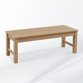 Psilvam Outdoor Bench, Two Person Poly Lumber Porch Bench, Weatherproof Garden Bench That Never Rot and Fade, All-Weather Patio Bench Suit for Garden, Porch, and Park (Teak Color)