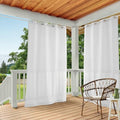 TOWN & COUNTRY BASICS Cabana Solid Heavyweight Indoor Outdoor Curtains, Light Filtering Opacity with Grommet Top, Water Repellent, 54"x84", Winter White (Pack of 12)