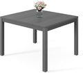 Stoog All-Weather Patio Dining Table for 4, HIPS & Aluminum Frame Outdoor Dining Table with Umbrella Hole, for Garden, Backyard and Lawn, Grey