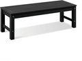 Psilvam Knight Bench, Two Person Outdoor Poly Lumber Patio Backless Bench, Weatherproof Garden Bench That Never Rot and Fade, Suit for Garden, Porch and Park (Black)