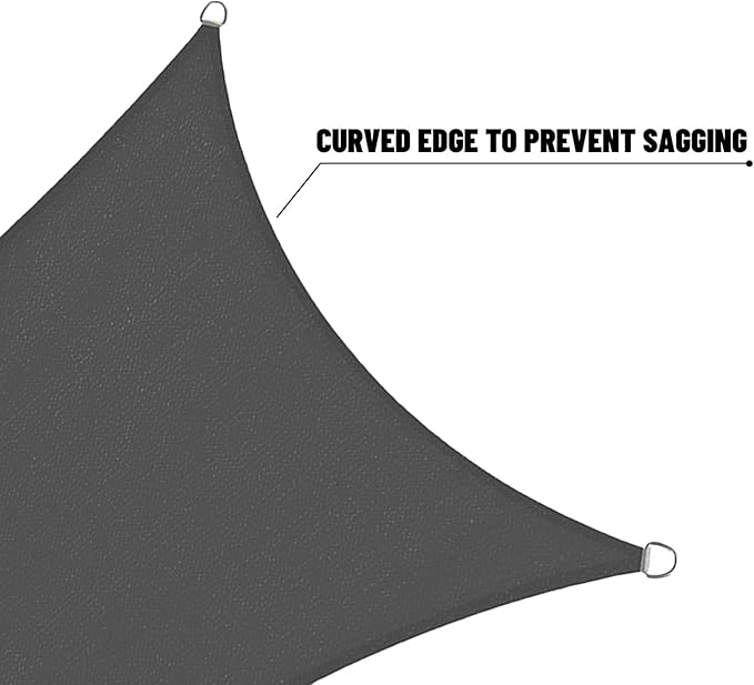 SUNNY GUARD Sun Shade Sail 20' X 26' Rectangle Graphite Grey UV Block Sunshade for Backyard Yard Deck Patio Garden Outdoor Activities and Facility(We Make Custom Size)