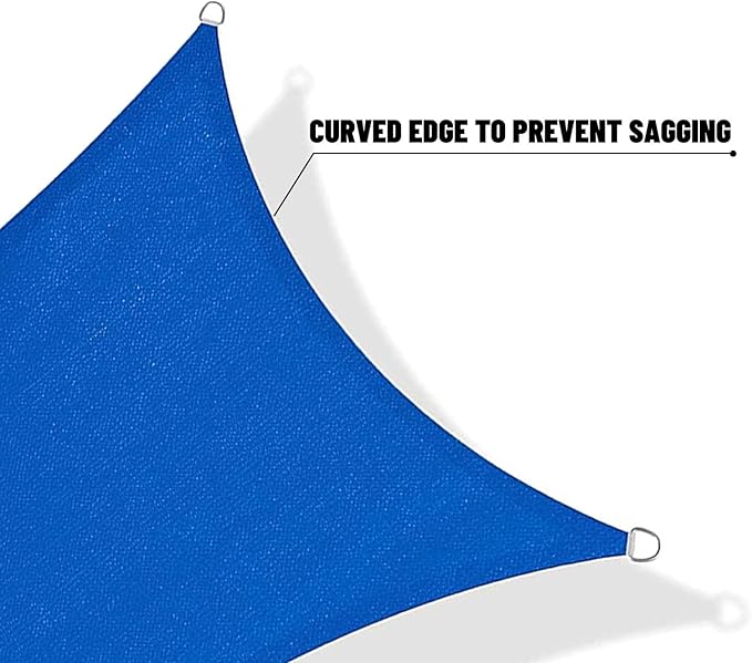 SUNNY GUARD Sun Shade Sail 7' X 13' Rectangle Blue UV Block Sunshade for Backyard Yard Deck Patio Garden Outdoor Activities and Facility(We Make Custom Size)