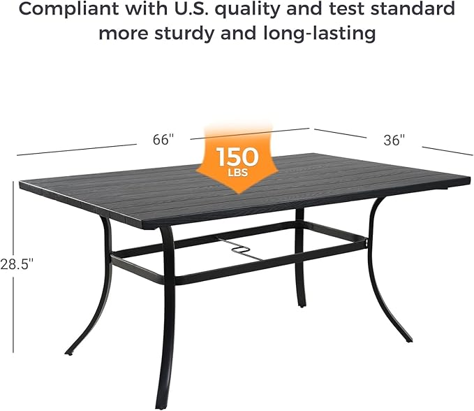Grand patio 7-Piece Outdoor Dining Set, 6 Leather-Look Wicker Swivel Blue Patio Chairs & 1 Rectangular Dining Table, Black