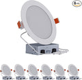 HALO HLB 6 in LED Recessed Lighting Canless Dimmable Wet Location Selectable Lumens and Selectable Color 27/30/35/40/5000K 6 Pack Indoor Outdoor Soffit Ceiling Light HLB6LSFS5-6PK