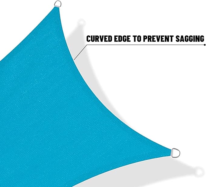 SUNNY GUARD Custom Size 9'x9'x9' Turquoise Blue Sun Shade Sail Triangle UV Block Shade for Backyard Yard Patio Deck Garden(Customized)