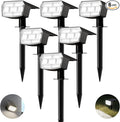 HIBOITEC Solar Spot Lights Outdoor 59LED Landscape Lights Solar Powered Uplights Waterproof Adjustable Brightness Dusk to Dawn for Outside Garden Yard Trees 6 Packs Cool White
