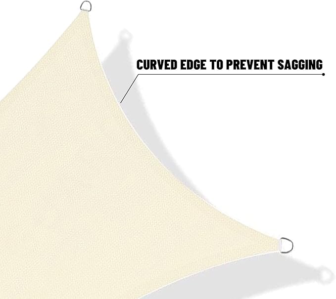 SUNNY GUARD Custom Size 16'x16' Butter Cream Sun Shade Sail Rectangle UV Block Shade for Backyard Yard Patio Deck Garden(Customized)