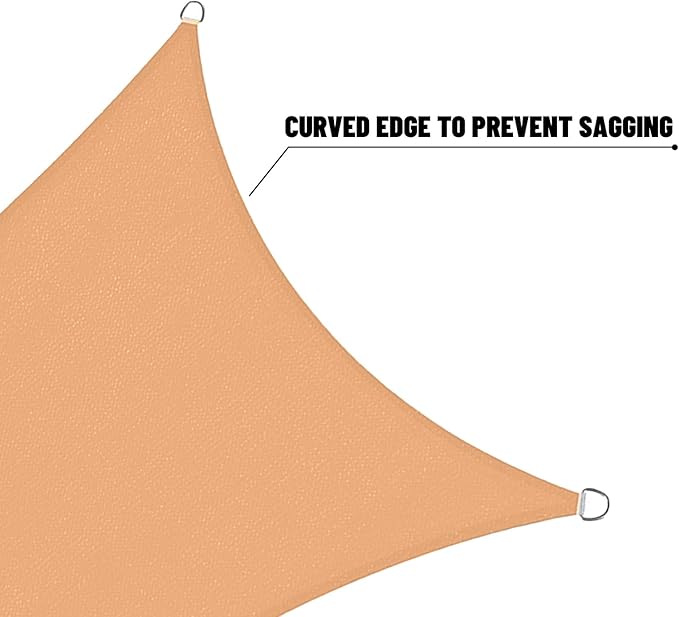 SUNNY GUARD Custom Size 12'x18'x21.66' Peach Fuzz Sun Shade Sail Right Triangle UV Block Shade for Backyard Yard Patio Deck Garden(Customized)