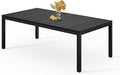 Stoog All-Weather Patio Dining Table for 6, 63" Waterproof HIPS Material Dining Table with Umbrella Hole, Never Rot or Fade, Black