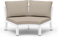 Outdoor Patio Sectional Modular Sofa, Aluminum 1 Piece Curved Patio Couch with Washable Cushions, All Weather PE Rope Sofa for Backyard,Porch, Deck, Poolsid, White