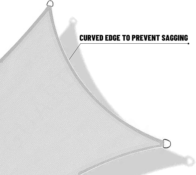 SUNNY GUARD Custom Size 8'x18' Silver Grey Sun Shade Sail Rectangle UV Block Shade for Backyard Yard Patio Deck Garden(Customized)