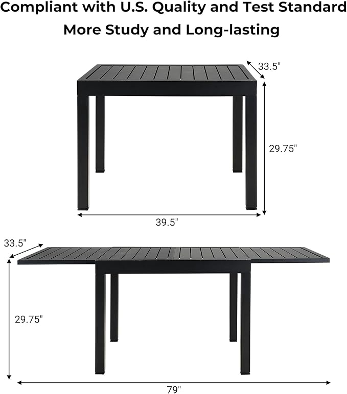 Grand patio 7-Piece Outdoor Dining Set for 6, Patio Dining Furniture Set for 6 Swivel Rope Wicker Chairs & 1 Expandable Rectangular Dining Table, Dark Gray