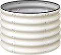 SnugNiture Raised Garden Bed, 2×2×1.5ft Round Galvanized Outdoor Planter Box, 17" Tall Deep Metal Garden Bed Kit for Planting Vegetables, Fruits, Flowers, White