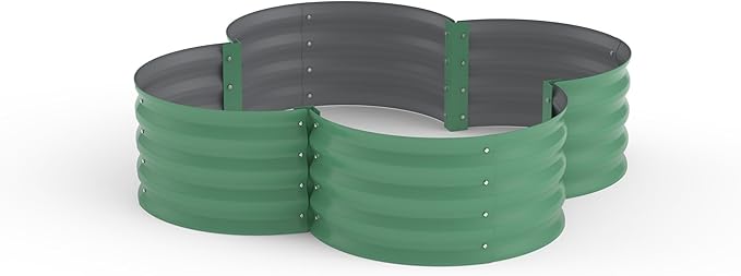 2-Pack Galvanized Raised Garden Bed, 4x4x1ft Outdoor Planter Box with Open Base for Herbs, Veggies & Flowers. Rust-Resistant Raised Garden Beds , Ground-Connected Design for Deep Root Growth, Green