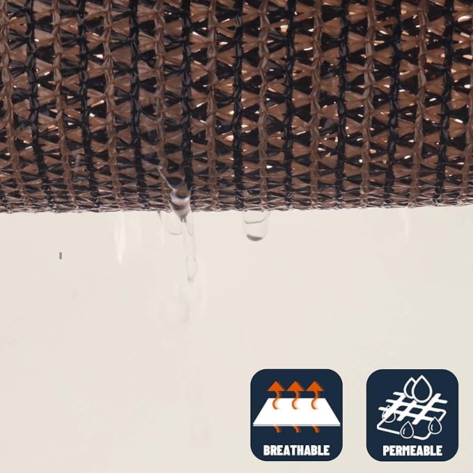 SUNNY GUARD Sun Shade Sail 13' x 20' Rectangle Brown UV Block Sunshade for Backyard Yard Deck Patio Garden Outdoor Activities and Facility(We Make Custom Size)