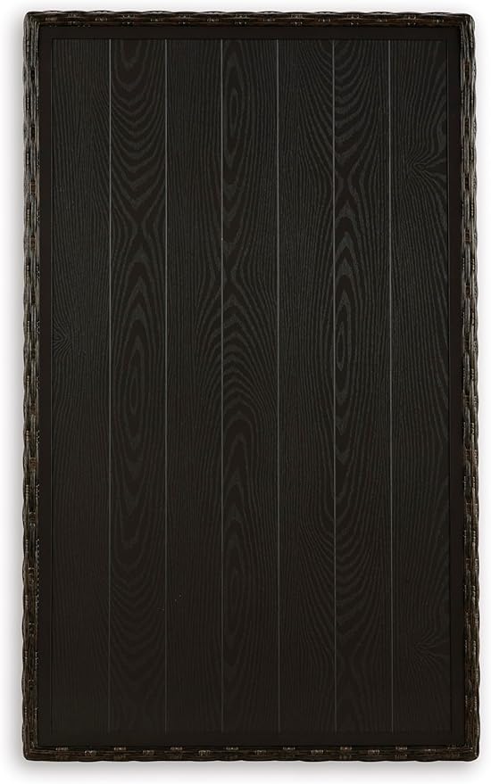 Signature Design by Ashley Brook Ranch Casual Outdoor Multi-use Table with 1 Fixed Shelf, Dark Brown & Gray