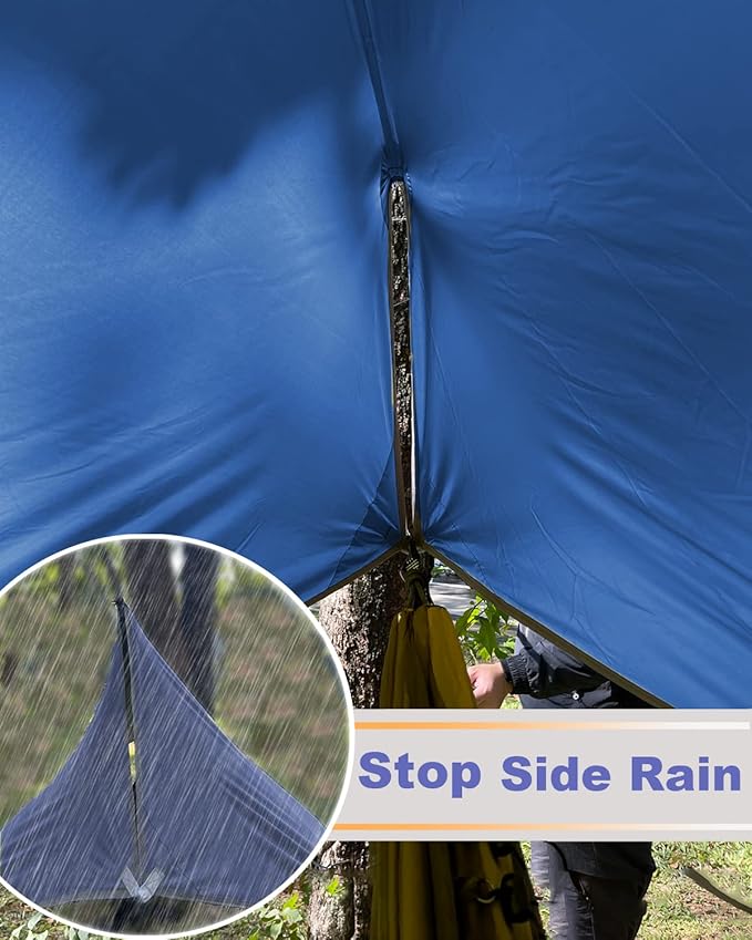 Sunyear Camping Hammock, Portable Single & Double Hammock with Net, 2 Person Hammock Tent with 2 * 10ft Straps, Best for Outdoor Hiking Survival Travel