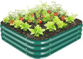 Galvanized Raised Garden Bed for Gardening, 3x3x1ft Metal Square Planter Boxes Outdoor for Vegetable,Flower,Herb,Modular Above Ground Growing Container,Green