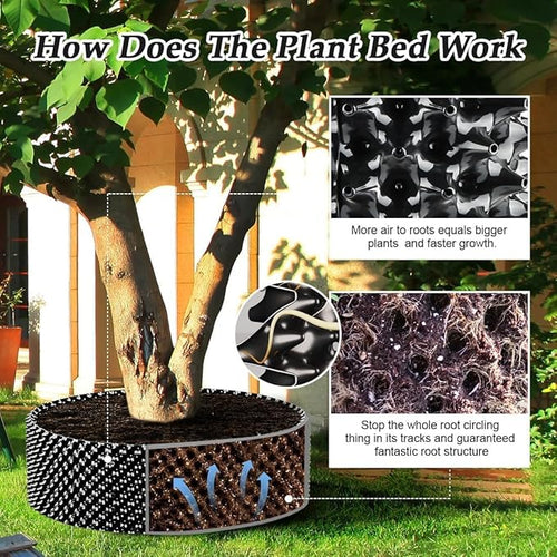 Air Pruning Containers, 25 Gallon Air Pruning Planters, 100 Liter 20" X 20" D/H Special Packing Interlocked Large Air Root Pruning Planters for Big Tree Grow Outdoor, Black, 10 Packs