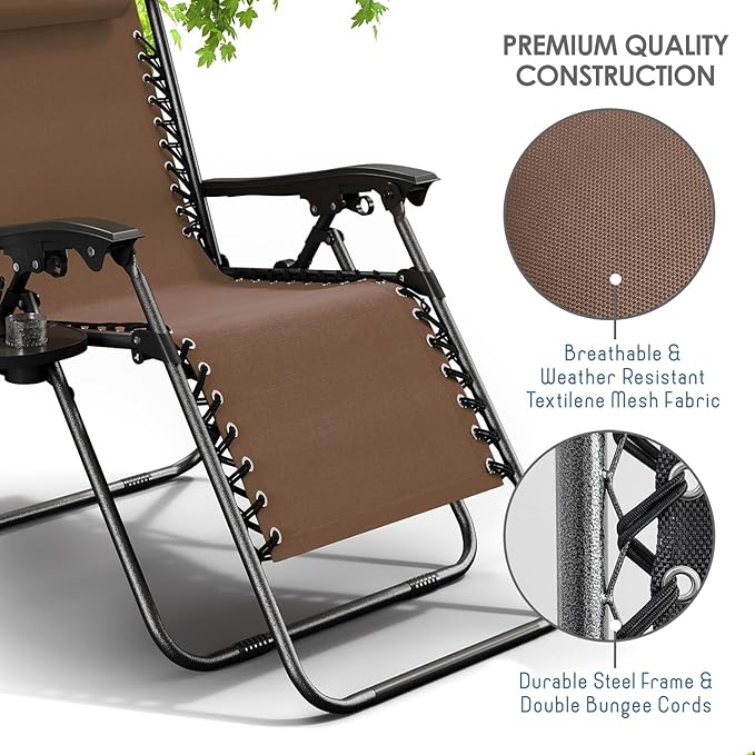 Nestl Zero Gravity Chairs Set of 6 - Brown