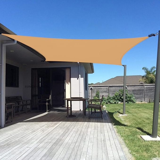 SUNNY GUARD Custom Size 7'x9' Peach Fuzz Sun Shade Sail Rectangle UV Block Shade for Backyard Yard Patio Deck Garden(Customized)