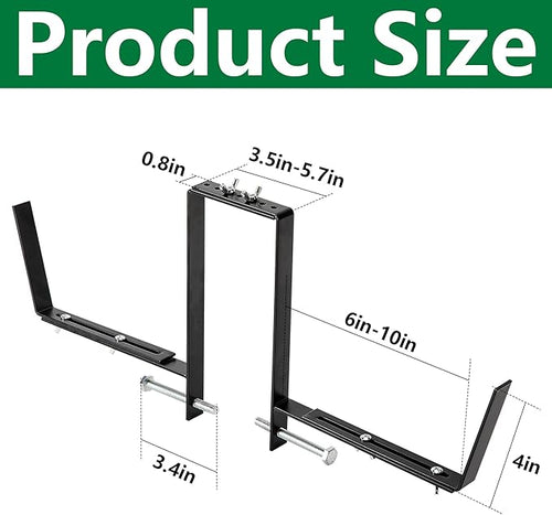 Adnee Set of 4 Double Sided Planter Box Brackets-Adjustable Window Boxes Flower Brackets-Railing Planters Box Brackets for Garden Balcony Window Fence Stairs