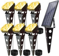 Solar Spot Lights Outdoor Waterproof IP65 Landscape Spotlights with Metal Stake Total 84ft Cable 6-in-1 Warm White Auto On/Off Dusk to Dawn Uplights for Trees Garden Yard Landscape Downlight