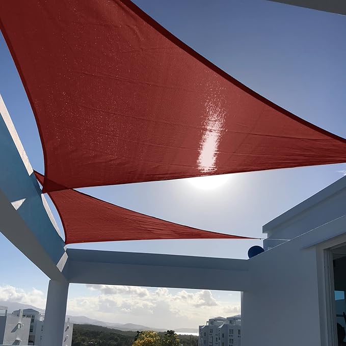 SUNNY GUARD Custom Size 7'x14'x15.7'Terra Red Sun Shade Sail Right Triangle UV Block Shade for Backyard Yard Patio Deck Garden(Customized)
