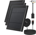 3 Pack 4W Solar Charger for Spotlight & Stick Up Outdoor Cam, Black, High Efficiency, 10FT/3M Long Cable with USB-C to Barrel Plug