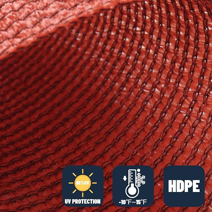 SUNNY GUARD Custom Size 7'x20' Rectangle Terra Red UV Block Sunshade for Backyard Yard Deck Patio Garden Outdoor Activities and Facility(Customized)