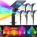 Solar Spot Lights Outdoor Waterproof IP65,[49 LEDs/6 Pack] RGB Christmas 7 Modes Color Changing Solar Spotlights, Adjustable Landscape Flood Powered Lights for Yard Garden Pathway(Multicolor)