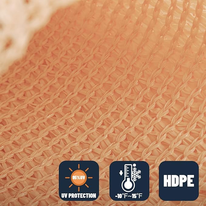 SUNNY GUARD Custom Size 9'x12' Peach Fuzz Sun Shade Sail Rectangle UV Block Shade for Backyard Yard Patio Deck Garden(Customized)