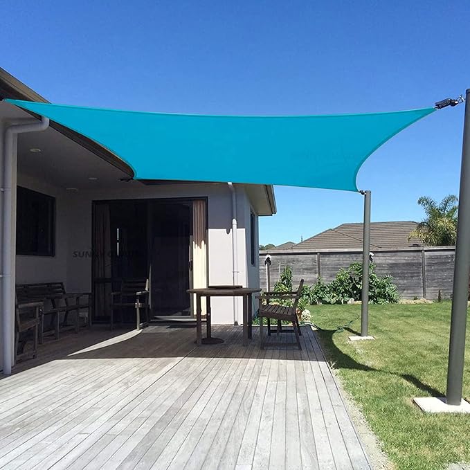 SUNNY GUARD Custom Size 6'x9' Turquoise Blue Sun Shade Sail Rectangle UV Block Shade for Backyard Yard Patio Deck Garden(Customized)
