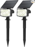 Solar Spot Lights Outdoor, [27 LED/2 Pack] Adjustable Solar Lights Outdoor Waterproof IP65, Solar Powered Landscape Spotlights 3 Lighting Modes for Yard Garden Outside(Cool White)