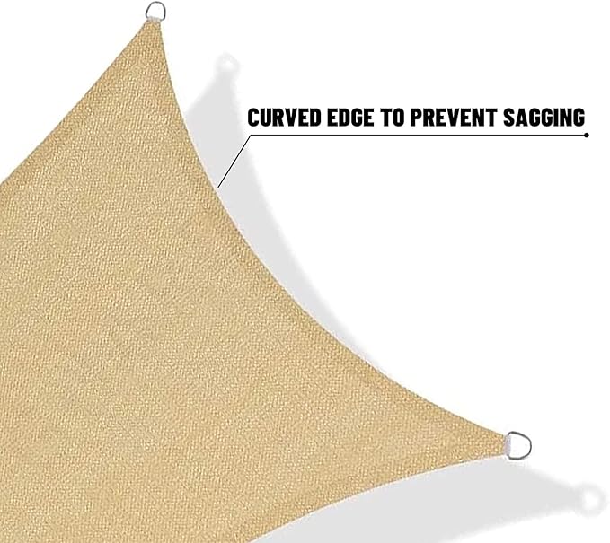 SUNNY GUARD Custom Size 12'x18'x21.66' Sand Sun Shade Sail Right Triangle UV Block Shade for Backyard Yard Patio Deck Garden(Customized)