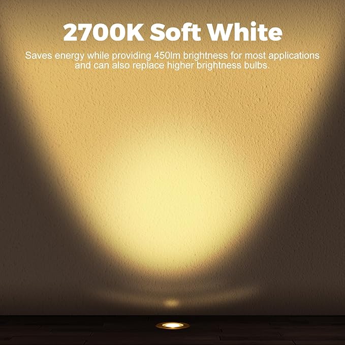 Gardencoin Low Voltage Landscape LED Well Lights, 12V in Ground Lights Outdoor IP67 Waterproof, 4.3 inch Wired Landscape Up Lighting, Included Replaceable 5W 2700K MR16 Bulb Dimmable, 12 Pack