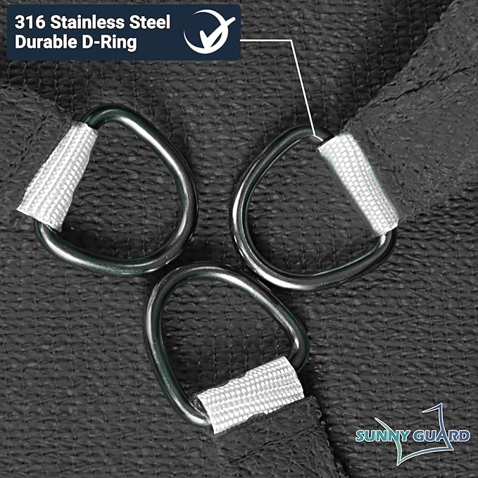 SUNNY GUARD Sun Shade Sail 14' x 18' Rectangle Graphite Grey UV Block Sunshade for Backyard Yard Deck Patio Garden Outdoor Activities and Facility(We Make Custom Size)