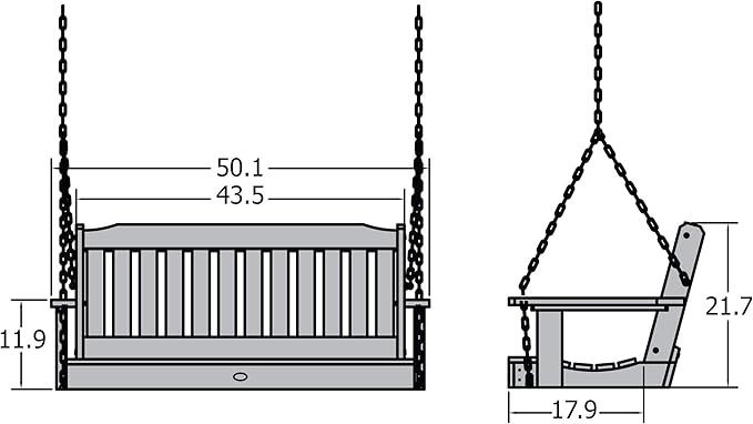 highwood Lehigh Porch Swing, 4 Feet, White