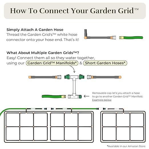 The Garden Grid | Pre-Assembled Garden Bed Watering System – Waters Every Plant Evenly, 2-Minute Setup, Hassle-Free Design Lasts 5–10x Longer Than Drip Kits | USA-Made | 3x8 (33.5"x88")