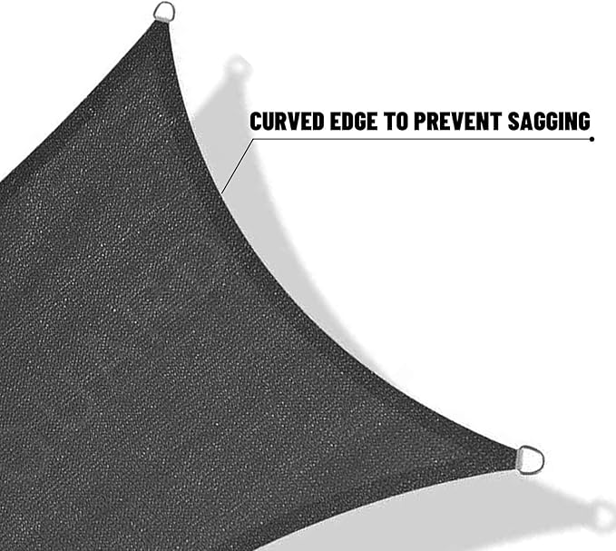 SUNNY GUARD Custom Size 14'x24' Dark Grey Sun Shade Sail Rectangle UV Block Shade for Backyard Yard Patio Deck Garden(Customized)