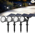 T-SUN Solar Spotlights, 4 LED Solar Powered Landscape Spotlights Waterproof Outdoor Lights Auto ON/OFF for Garden, Driveway, Yard, Patio, Pool Area (White-4 Pack)
