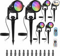 Low Voltage RGBW LED Landscape Lights Spot Lights Outdoor for Yard Garden Decor Spotlight, 12V-24V Low Voltage Landscape Lighting with 16 Color Changing and Remote IP68 Waterproof (6)