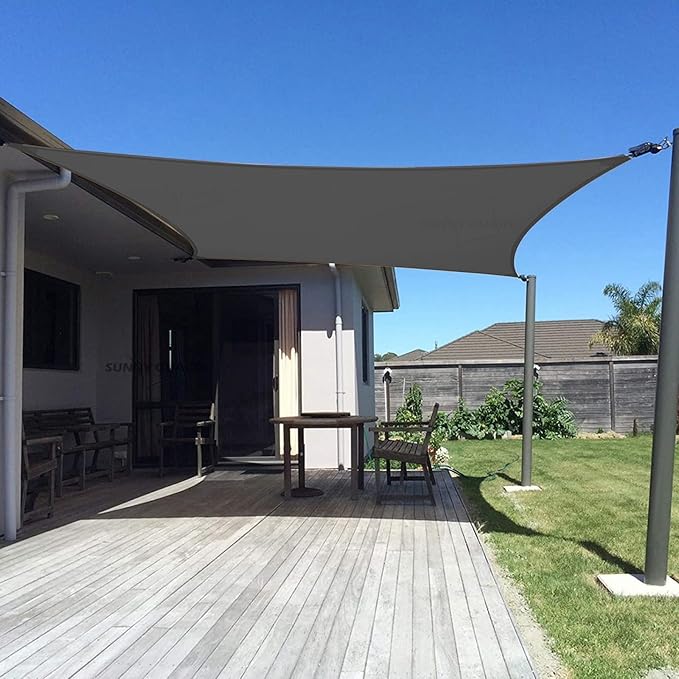 SUNNY GUARD Custom Size 11'x14' Rectangle Graphite Grey UV Block Sunshade for Backyard Yard Deck Patio Garden Outdoor Activities and Facility(Customized)