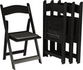 SIMPLEX 24 Black Resin Stackable Folding Chair - Comfortable Black Foldable Chair - Folding Chairs with Padded Seats - Indoor/Outdoor Folding Chairs for Events - Lightweight Foldable Chairs (24 Pack)
