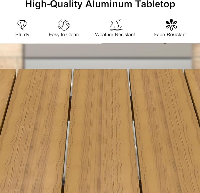 PURPLE LEAF 11 Pieces Patio Dining Set with Outdoor Aluminium Dining Table and Woven Chairs Modern Metal Furniture Cushions Sets for Garden Yard Indoor Decor Kitchen Teak