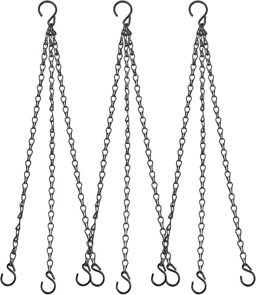 3 Pack, 20 Inch Hanging Baskets Chain, Hanging Chains with Hooks Flower Pot Chain Replacement Plant Hangers for Planters, Bird Feeders and Lanterns (Hook, 3)