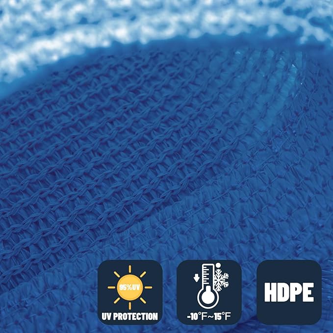 SUNNY GUARD Sun Shade Sail 8'x12' Rectangle Blue UV Block Sunshade for Backyard Yard Deck Patio Garden Outdoor Activities and Facility(We Make Custom Size)